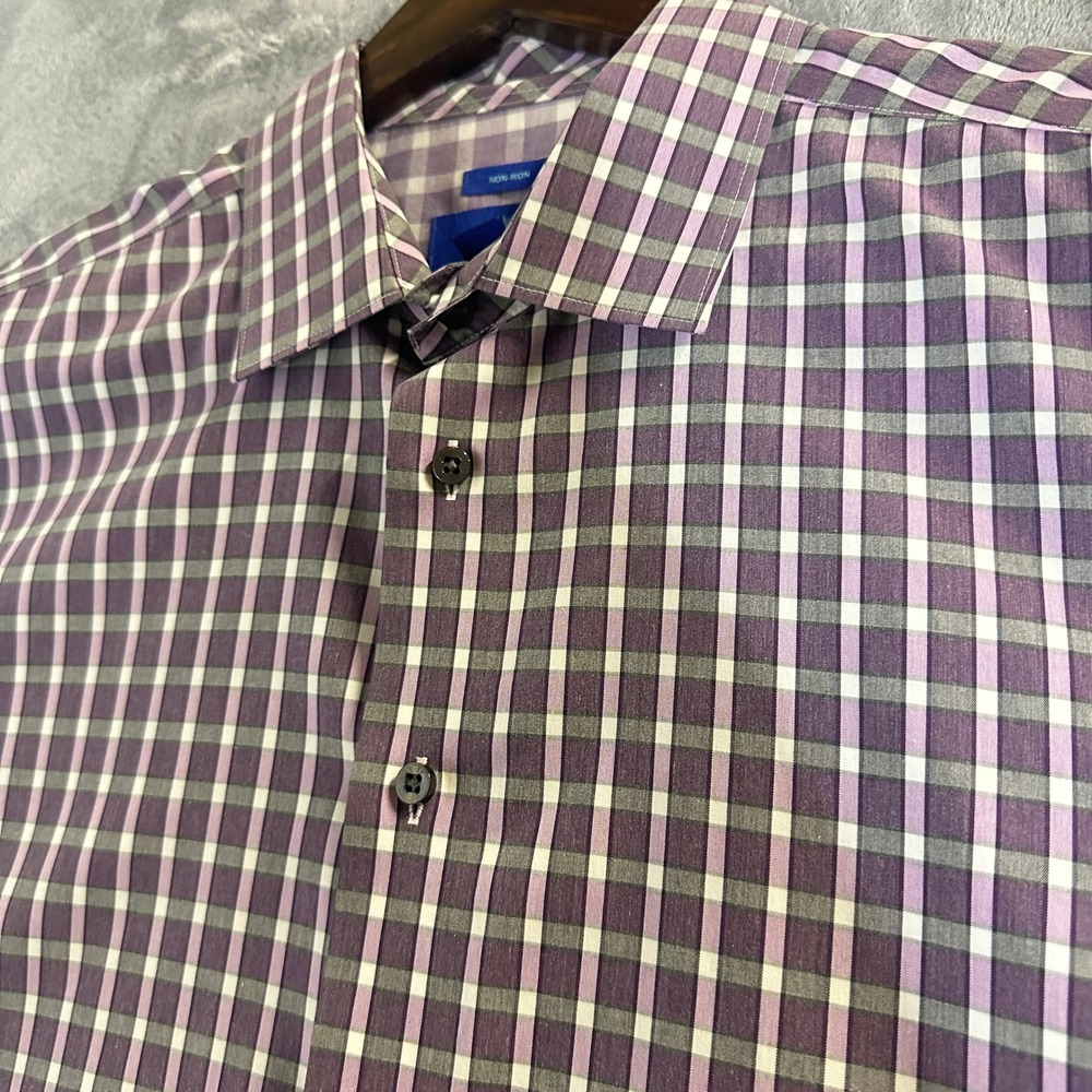 Egara No Iron Plaid Men's 2XLT Button Down Long Sleeve Preppy Colligiate - Picture 2 of 7